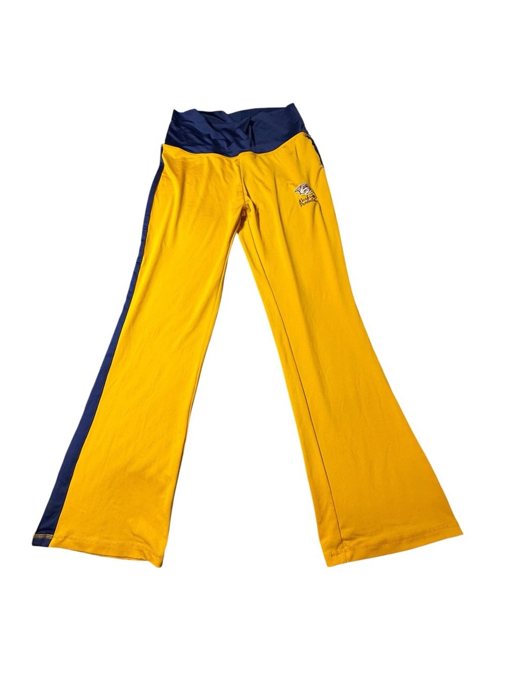 Nashville Predators XL Flare Yoga Pants Womens Yellow Navy Blue NHL Hockey